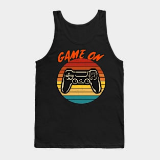 Game ON Vintage Retro Video Game Gaming Sunset Tank Top